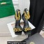 Versace Heel 9.5cm Medusa Chain Leather Sandals Black
