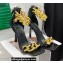 Versace Heel 9.5cm Medusa Chain Leather Sandals Black