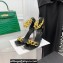Versace Heel 9.5cm Medusa Chain Leather Sandals Black