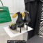 Versace Heel 9.5cm Medusa Chain Leather Sandals Black