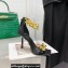 Versace Heel 9.5cm Medusa Chain Leather Sandals Black