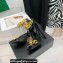 Versace Heel 9.5cm Medusa Chain Leather Sandals Black