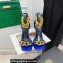 Versace Heel 9.5cm Medusa Chain Leather Sandals Blue