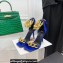 Versace Heel 9.5cm Medusa Chain Leather Sandals Blue