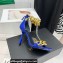 Versace Heel 9.5cm Medusa Chain Leather Sandals Blue