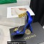 Versace Heel 9.5cm Medusa Chain Leather Sandals Blue