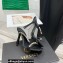 Versace Heel 11cm Satin Medusa Rhinestone Mules Black