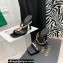 Versace Heel 11cm Satin Medusa Rhinestone Mules Black