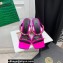 Versace Heel 11cm Satin Medusa Rhinestone Mules Fuchsia