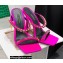 Versace Heel 11cm Satin Medusa Rhinestone Mules Fuchsia