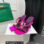 Versace Heel 11cm Satin Medusa Rhinestone Mules Fuchsia