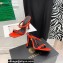 Versace Heel 11cm Satin Medusa Rhinestone Mules Red