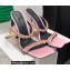 Versace Heel 11cm Satin Medusa Rhinestone Mules Pink