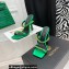 Versace Heel 11cm Satin Medusa Rhinestone Mules Green