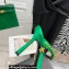 Versace Heel 11cm Satin Medusa Rhinestone Mules Green