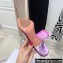Amina Muaddi Heel 9.5cm Rosie Slippers Mules Glass PVC Purple with Crystal Bow