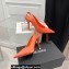The Attico Heel 10.5cm Venus Slingback with Ankle Strap Satin Orange