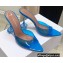 Amina Muaddi Heel 9.5cm Lupita Slippers Mules Glass PVC Blue