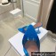 Amina Muaddi Heel 9.5cm Lupita Slippers Mules Glass PVC Blue