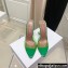 Amina Muaddi Heel 9.5cm Lupita Slippers Mules Glass PVC Green