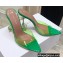 Amina Muaddi Heel 9.5cm Lupita Slippers Mules Glass PVC Green