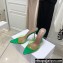 Amina Muaddi Heel 9.5cm Lupita Slippers Mules Glass PVC Green