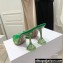 Amina Muaddi Heel 9.5cm Lupita Slippers Mules Glass PVC Green