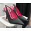 The Attico Heel 10.5cm Venus Slingback with Ankle Strap Satin Black