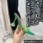 Amina Muaddi Heel 9.5cm Lupita Slippers Mules Glass PVC Green