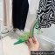 Amina Muaddi Heel 9.5cm Lupita Slippers Mules Glass PVC Green