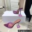 Amina Muaddi Heel 9.5cm Lupita Slippers Mules Glass PVC Purple