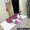 Amina Muaddi Heel 9.5cm Lupita Slippers Mules Glass PVC Purple