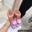 Amina Muaddi Heel 9.5cm Lupita Slippers Mules Glass PVC Purple