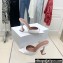 Amina Muaddi Heel 9.5cm Lupita Slippers Mules Calfskin White
