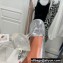 Amina Muaddi Heel 9.5cm Lupita Glass Slippers Mules PVC Silver
