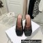 Amina Muaddi Heel 9.5cm Lupita Glass Slippers Mules PVC Black