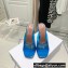 Amina Muaddi Heel 9.5cm Lupita Glass Slippers Mules PVC Blue