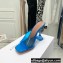 Amina Muaddi Heel 9.5cm Lupita Glass Slippers Mules PVC Blue