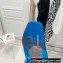 Amina Muaddi Heel 9.5cm Lupita Glass Slippers Mules PVC Blue