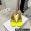Amina Muaddi Heel 9.5cm Lupita Glass Slippers Mules PVC Yellow