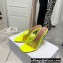 Amina Muaddi Heel 9.5cm Lupita Glass Slippers Mules PVC Yellow