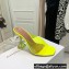 Amina Muaddi Heel 9.5cm Lupita Glass Slippers Mules PVC Yellow