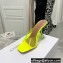 Amina Muaddi Heel 9.5cm Lupita Glass Slippers Mules PVC Yellow