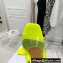 Amina Muaddi Heel 9.5cm Lupita Glass Slippers Mules PVC Yellow