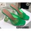 Amina Muaddi Heel 9.5cm Lupita Glass Slippers Mules PVC Green