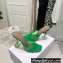 Amina Muaddi Heel 9.5cm Lupita Glass Slippers Mules PVC Green