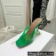 Amina Muaddi Heel 9.5cm Lupita Glass Slippers Mules PVC Green