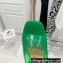 Amina Muaddi Heel 9.5cm Lupita Glass Slippers Mules PVC Green