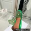 Amina Muaddi Heel 9.5cm Lupita Glass Slippers Mules PVC Green