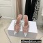 Amina Muaddi Heel 9.5cm Gilda Slippers PVC Silver with Crystals
